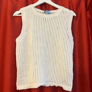 PREOWNED | CeCe Sleeveless Knit Sweater Tank – Ivory – Size L